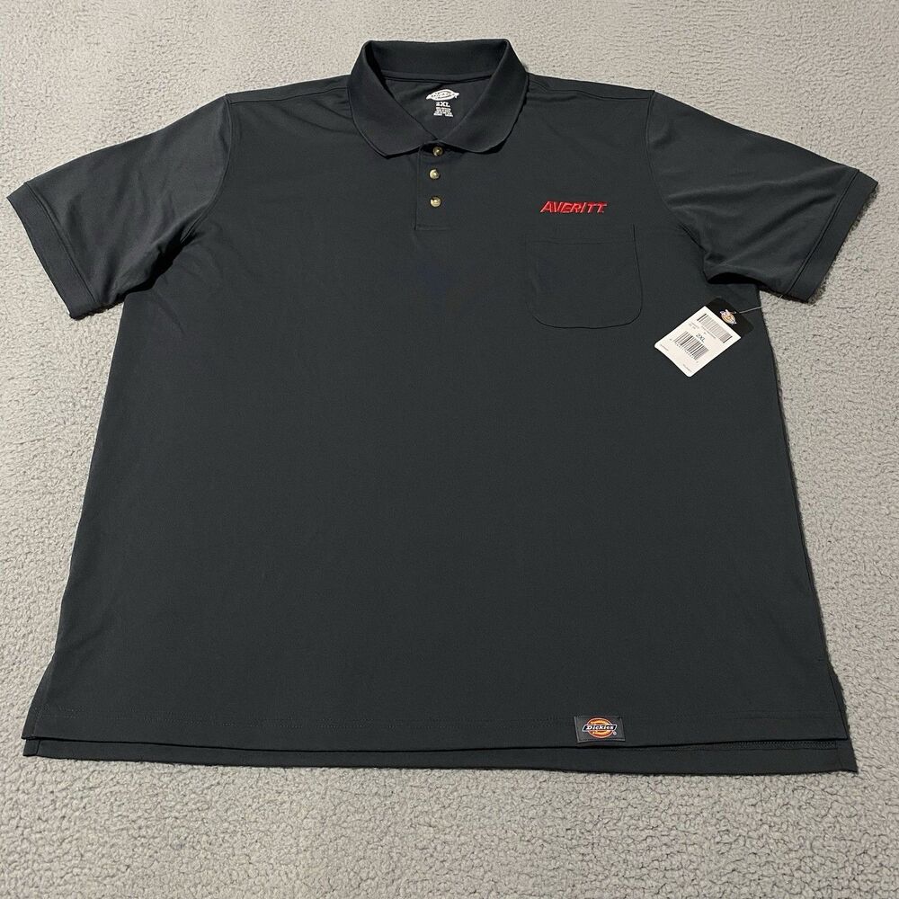 Averitt Polo Shirt Dickies Mens 2XL XXL Gray Short Sleeve Trucking Employee Work